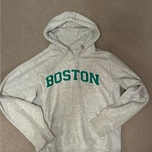 Gray and Green Boston Sweater with Collegiate Style